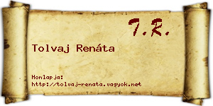 Tolvaj Renáta névjegykártya